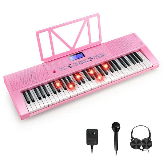 61-Key Electric Piano Keyboard for Beginner-Pink-0