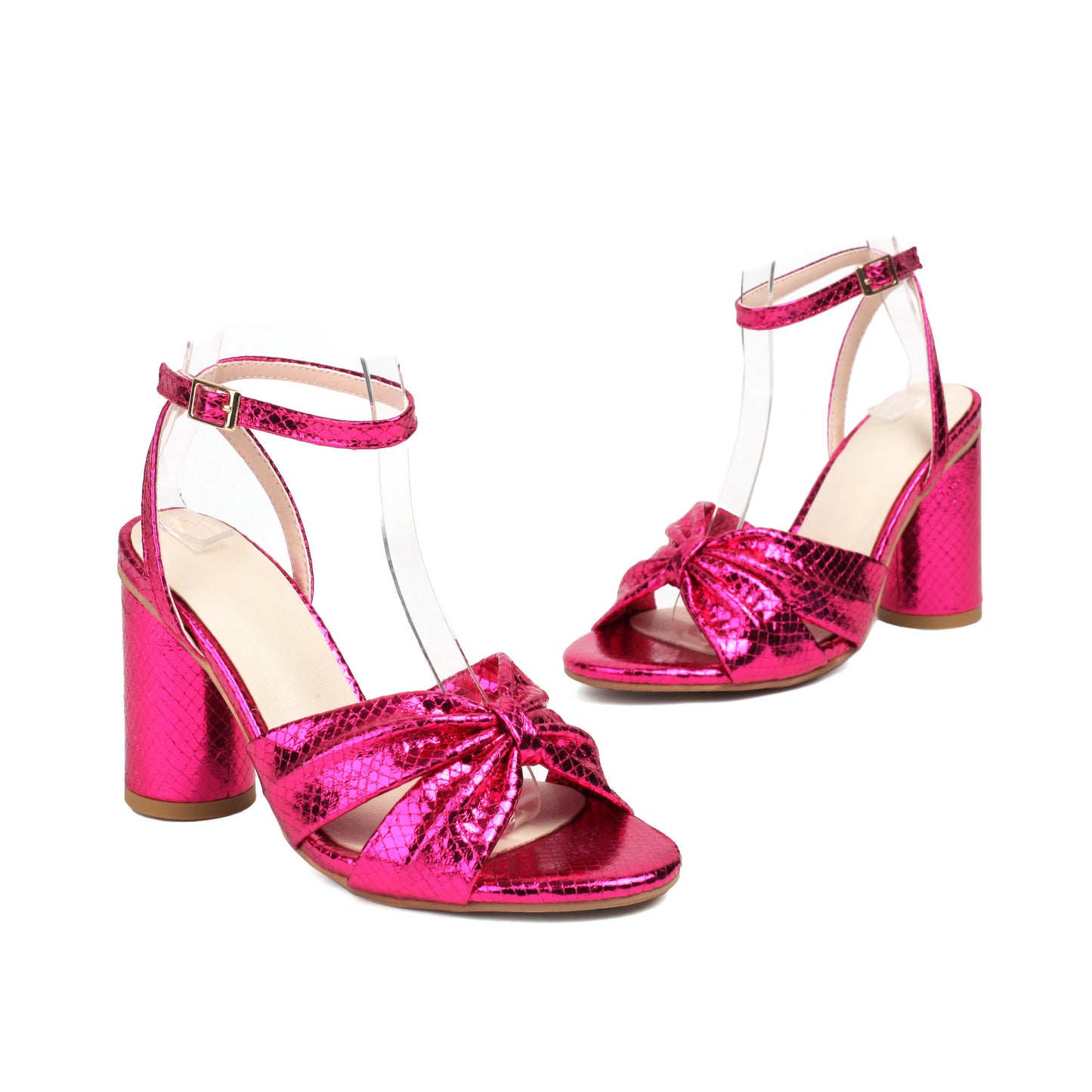 High Heel Plus Size Peep Toe Ankle Buckle Sandals