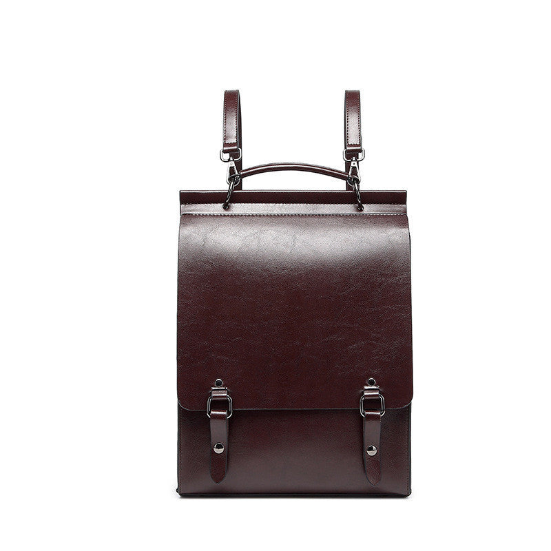 New Retro Leather Backpack Women's