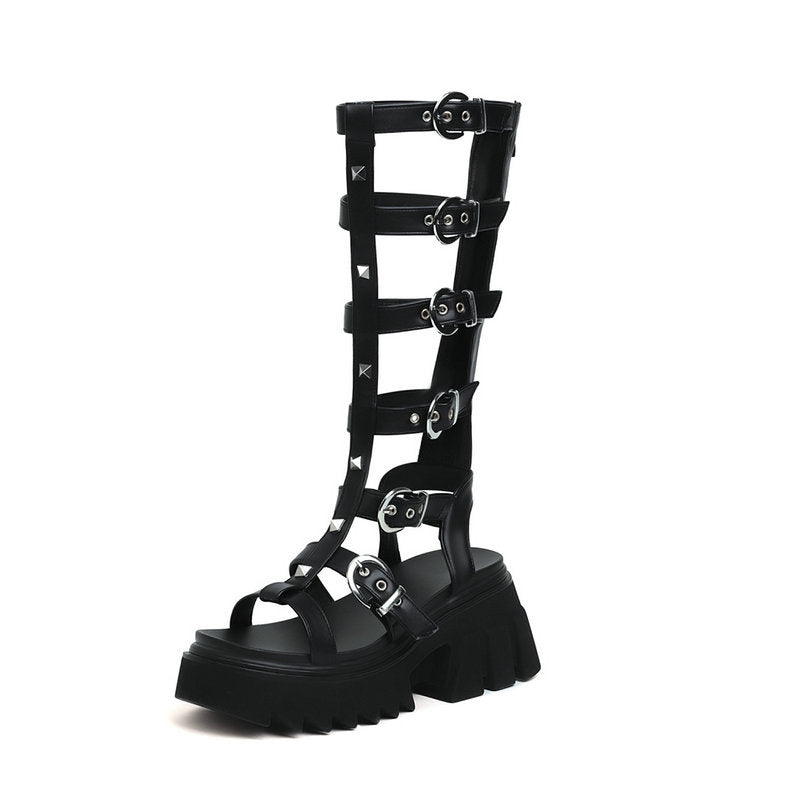 Women's Summer New Versatile Fashion Muffin Hollow-out Boots