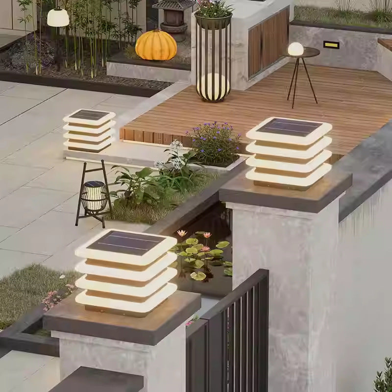 Solar Pillar Lamp Outdoor Waterproof Wall Lamp
