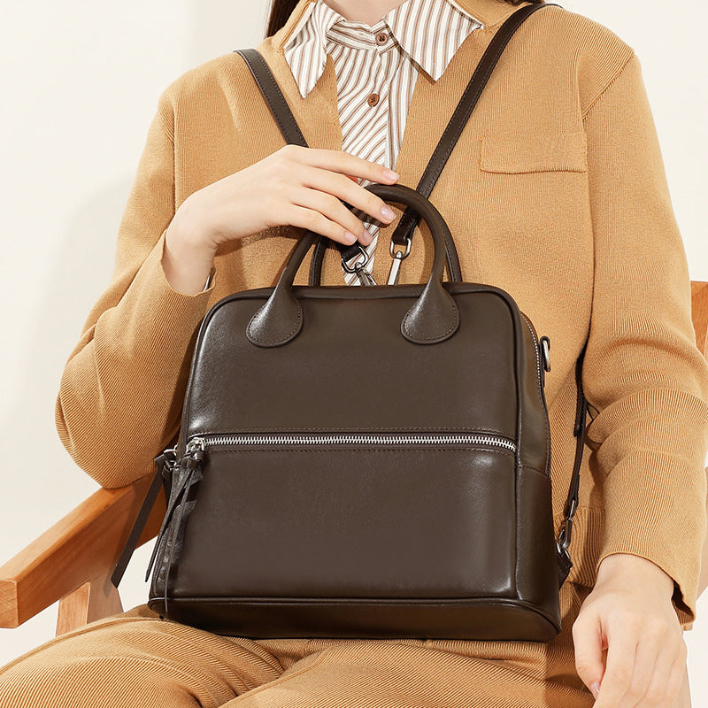 Light Luxury Leather Women's Bag Large-capacity Backpack Shoulder Bag