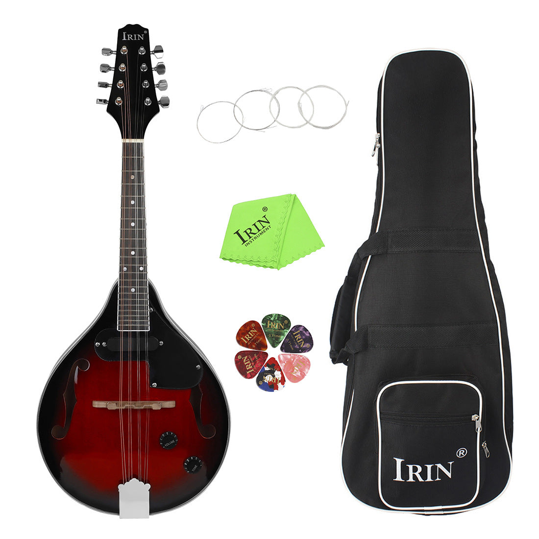 Red Black Edge Electric Sound Mandolin Guitar Eight Strings Piano