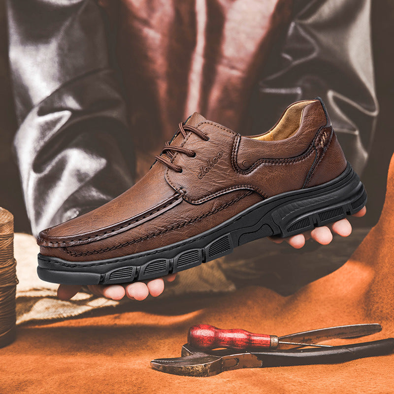 Men's Handmade Shoes Stitching Plus Size Casual Leather Shoes Store Hive UNIjuntos