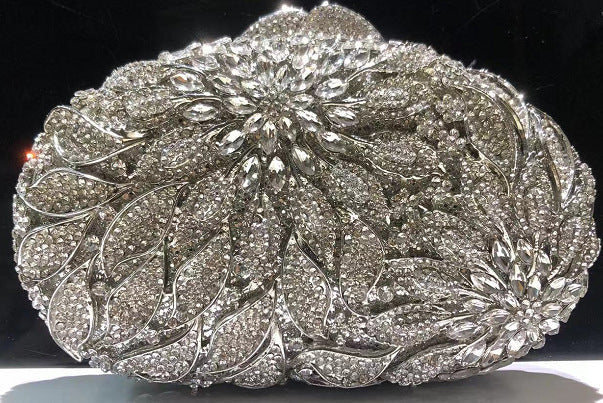 Sac à dîner en diamant incrusté de fleur de feuille femelle JFA UNIjuntos Entreprise