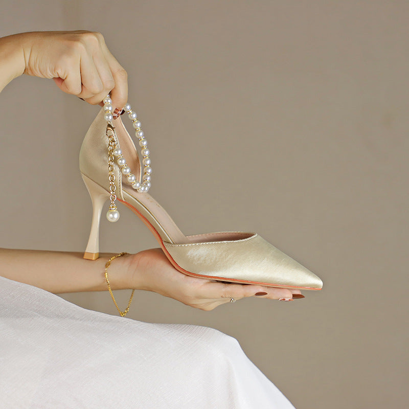 Pointed Low-cut Stiletto Heel High Heels