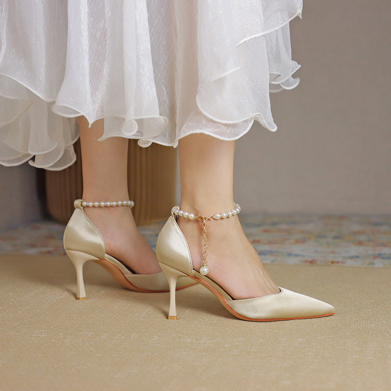 Pointed Low-cut Stiletto Heel High Heels