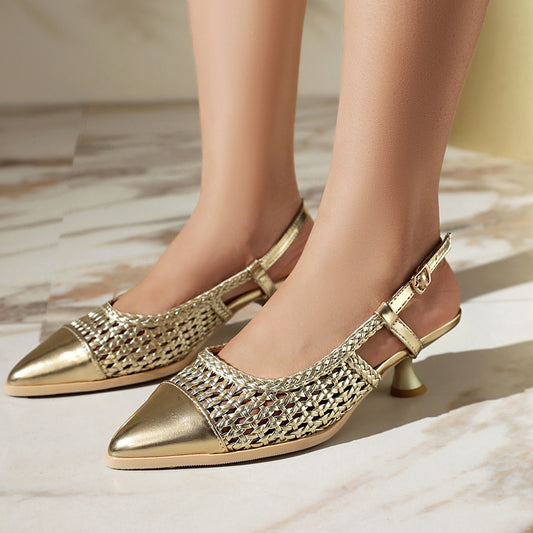 Summer New Cat Heel Hollow Professional Women's Shoe