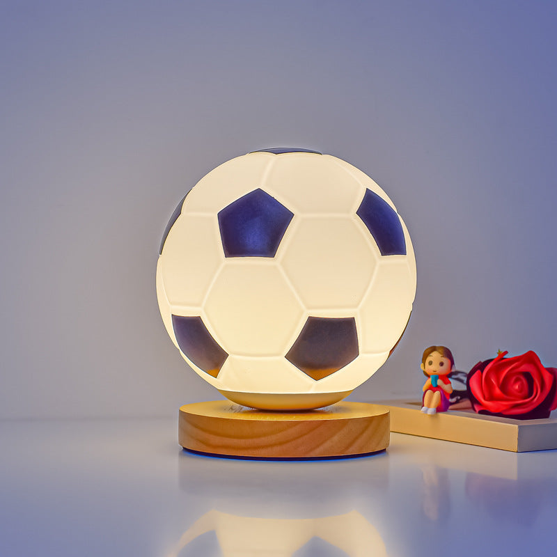 Football LED Small Night Lamp Bedside Decorations Glass Lamp