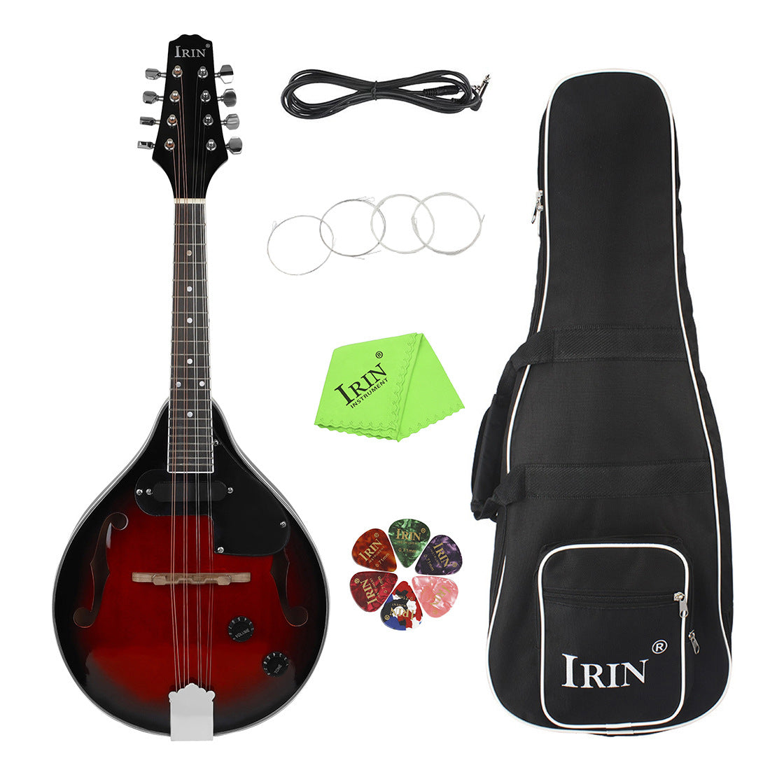 Red Black Edge Electric Sound Mandolin Guitar Eight Strings Piano