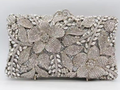 Flower Diamond Banquet Rhinestone Clutch Bridal Wedding Bag