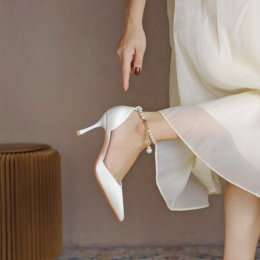 Pointed Low-cut Stiletto Heel High Heels