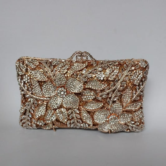 Flower Diamond Banquet Rhinestone Clutch Bridal Wedding Bag