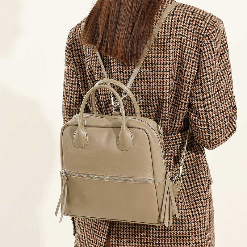 Light Luxury Leather Women's Bag Large-capacity Backpack Shoulder Bag