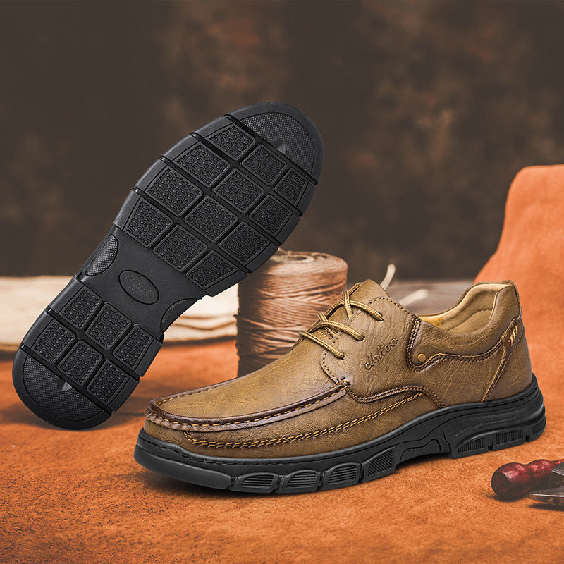 Men's Handmade Shoes Stitching Plus Size Casual Leather Shoes Store Hive UNIjuntos