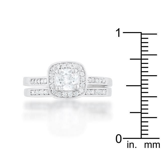 Pave Cushion Wedding Ring Set-2
