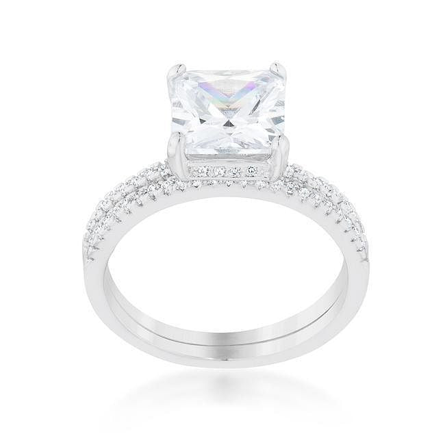 Princess Solitaire Wedding Set Ring-1