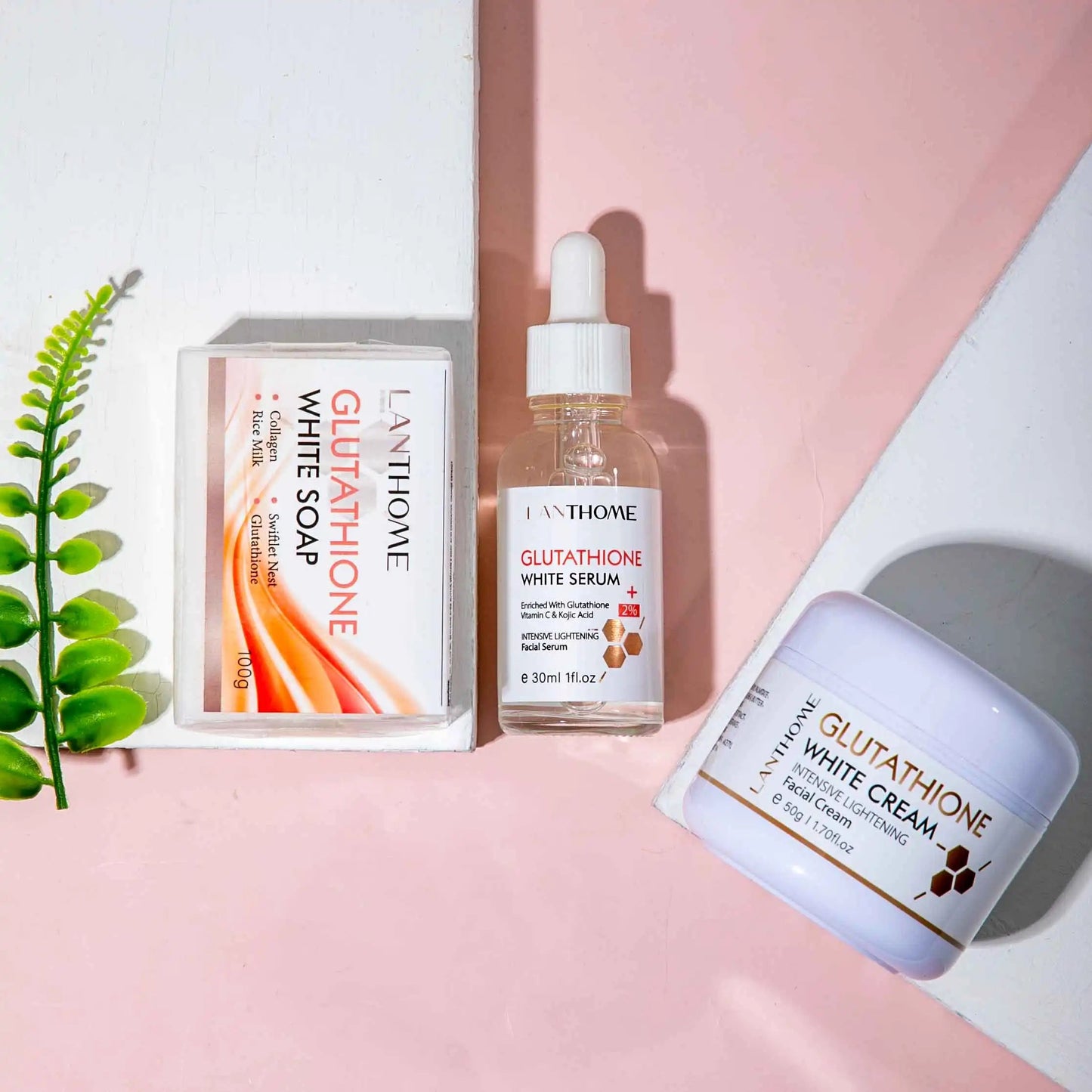 Ensemble de soins pour la peau au Glutathion, 3 pièces, sérum pour le visage, crème de jour, savon lissant, hydratant, Anti-rides, Kit de produits pour le visage Hive JFA & TA Store