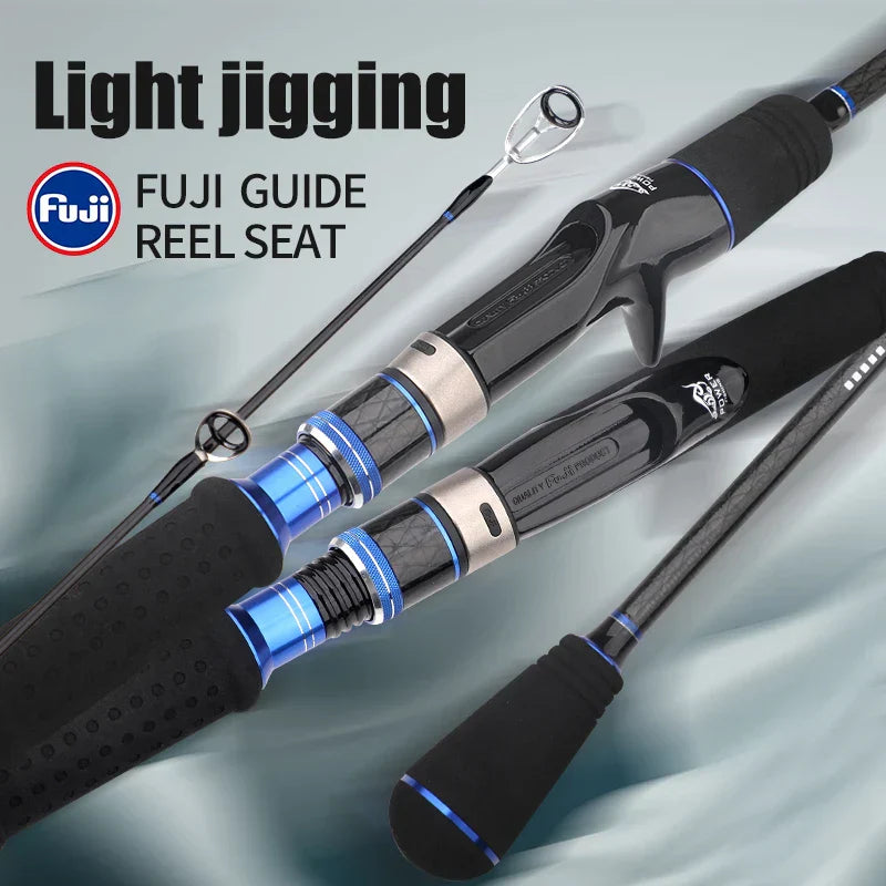 2-Section Carbon Fiber Fast Jigging Rod PE2-4 Spinning Rod Black-2