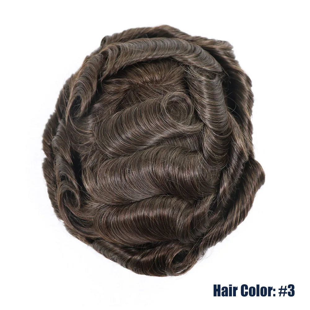 Toupet de prothèse de cheveux humains gris pour hommes, perruque en PU fin Mono Lace Front, système de perruque masculine, délié naturel ondulé, postiche pour homme Hive JFA & TA Store