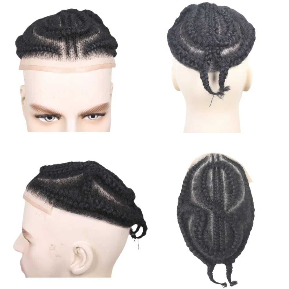 Perruque tressée en dentelle unisexe Q6, système de qualité médicale 100% cheveux humains, respirant sans colle pour hommes et femmes Hive JFA & TA Store