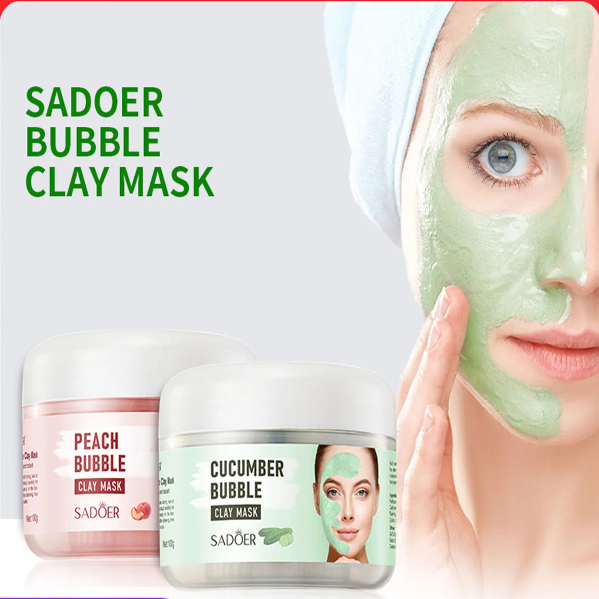 Masque au boue à bulles de concombre, pêche, nettoyage en profondeur, teint hydratant longue durée, appliquer la boue du masque Hive JFA & TA Store