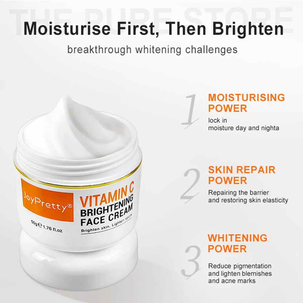 JoyPretty vitamine C crème pour le visage blanchissant les taches foncées dissolvant Niacinamide crème hydratante pour le visage produit de soin de la peau Hive JFA & TA Store