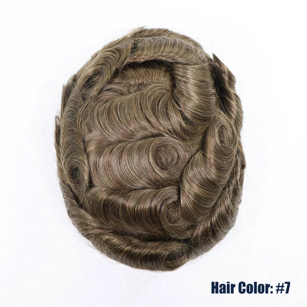 Toupet de prothèse de cheveux humains gris pour hommes, perruque en PU fin Mono Lace Front, système de perruque masculine, délié naturel ondulé, postiche pour homme Hive JFA & TA Store