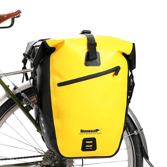 20L Rear Rack Bike Bag Waterproof Polyester Trunk Pannier Yellow-0