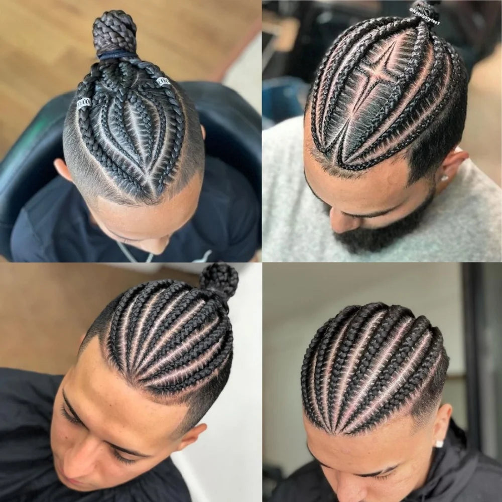 Perruque tressée en dentelle unisexe Q6, système de qualité médicale 100% cheveux humains, respirant sans colle pour hommes et femmes Hive JFA & TA Store