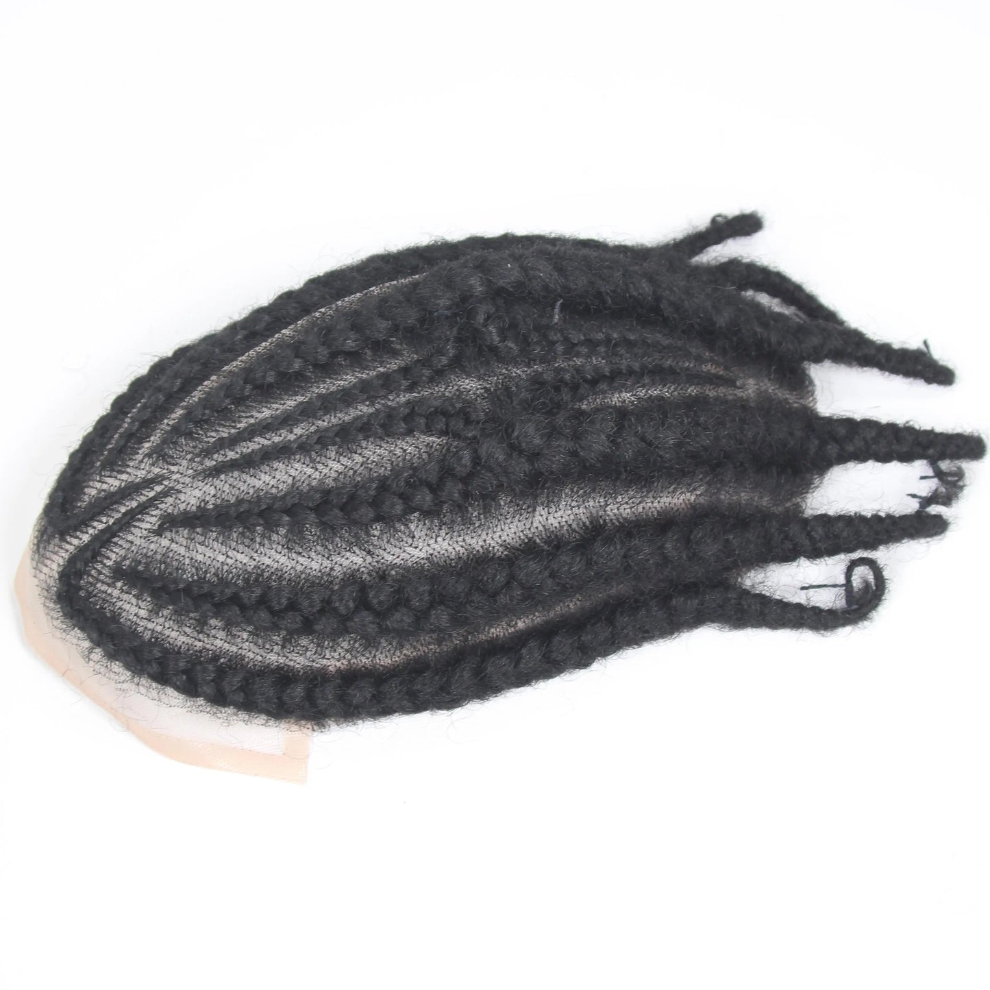 Perruque tressée en dentelle unisexe Q6, système de qualité médicale 100% cheveux humains, respirant sans colle pour hommes et femmes Hive JFA & TA Store