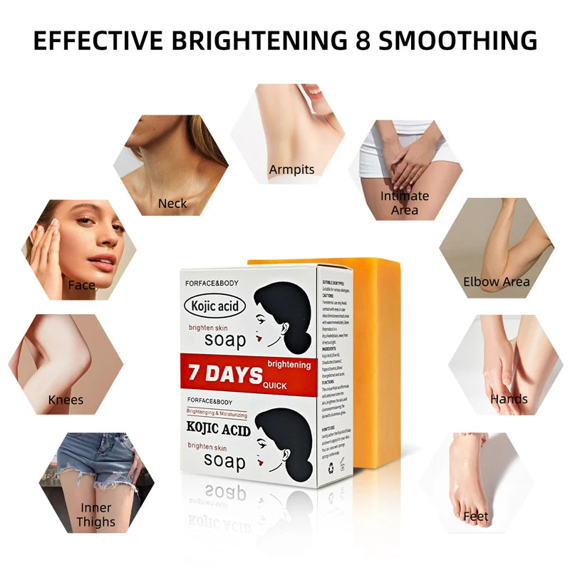 Savon lumineux à l'acide kojique, nettoyage en profondeur du visage, même le teint, éclaircissant, contrôle du sébum, soin hydratant pour la peau, 100g x2, 1/2 pièces Hive JFA & TA Store