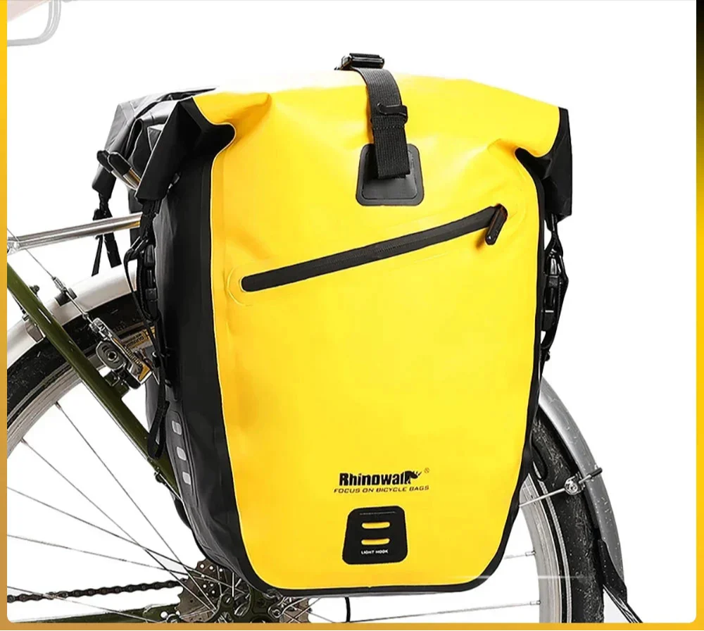 20L Rear Rack Bike Bag Waterproof Polyester Trunk Pannier Yellow-1