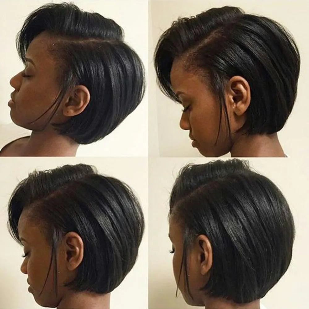 Perruque coupe lutin dentelle transparente perruques de cheveux humains pour les femmes droite courte Bob perruque 13X4 perruque de dentelle Prepluck brésilien Remy cheveux perruques Hive JFA & TA Store