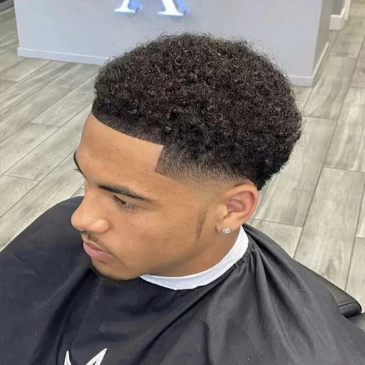 Perruque Remy Afro Kinky Curl pour Hommes Noirs, Toupet Vierge Indienne, Remplacement de Cheveux Humains, Book ine Peau, 6mm Hive JFA & TA Store