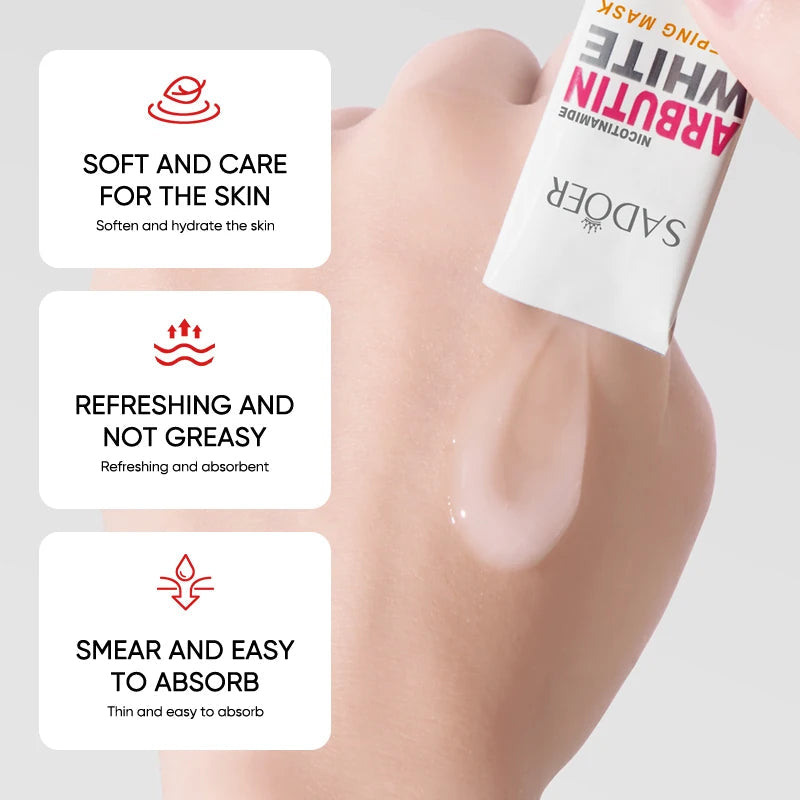 SADOER Niacinamide arbutine nuit gelée masque pour le visage hydratant apaisant rétrécissement des Pores masque Facial beauté soins de la peau Hive JFA & TA Store