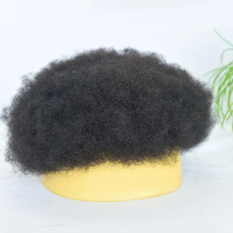 10x8 pouces pleine dentelle française Afro bouclés Topee pour hommes prothèse de cheveux humains 6mm vague noir africain hommes perruque système de remplacement Hive JFA & TA Store