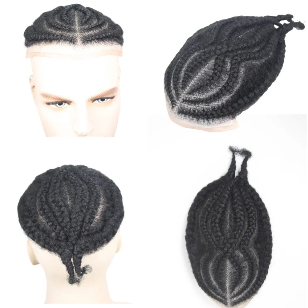 Perruque tressée en dentelle unisexe Q6, système de qualité médicale 100% cheveux humains, respirant sans colle pour hommes et femmes Hive JFA & TA Store