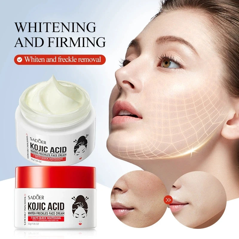 SADOER acide kojique ensembles de soins de la peau hydratant taches de rousseur crème pour le visage Anti cernes crème pour les yeux taille de voyage soins de la peau Hive JFA & TA Store