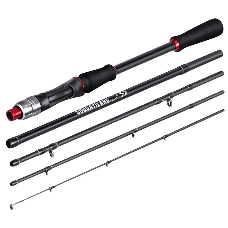 2.1M Carbon Fiber Casting Rod 6-Section Black-0