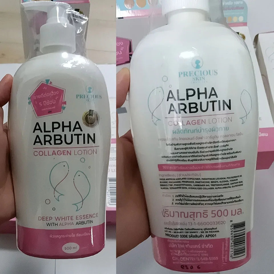 Alpha Arbutin collagène blanc corps peau éclaircissante profonde clair nourrir estompe les imperfections de la peau peau lisse et brillante 500ml Hive JFA & TA Store