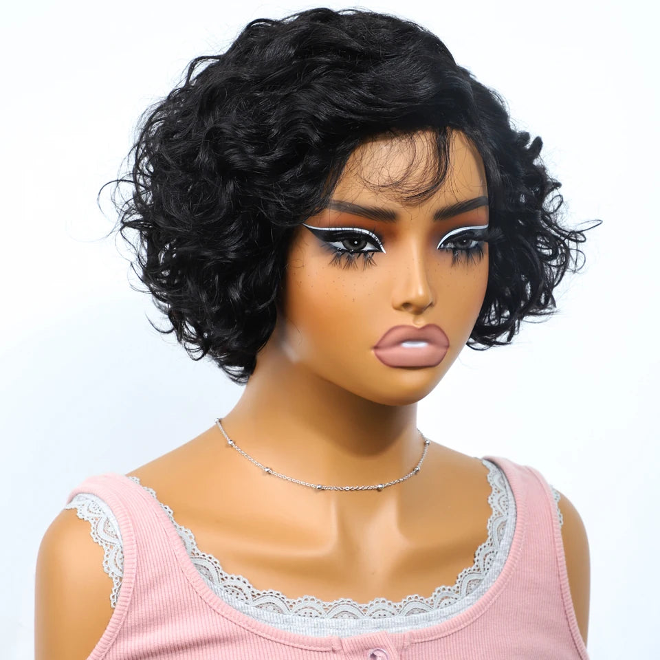 Perruques de cheveux humains Bodywave élégantes pour femmes perruques de dentelle coupe courte Pixie 100% perruques de dentelle de vague de corps brésilienne réelle avec des cheveux de bébé Hive JFA & TA Store