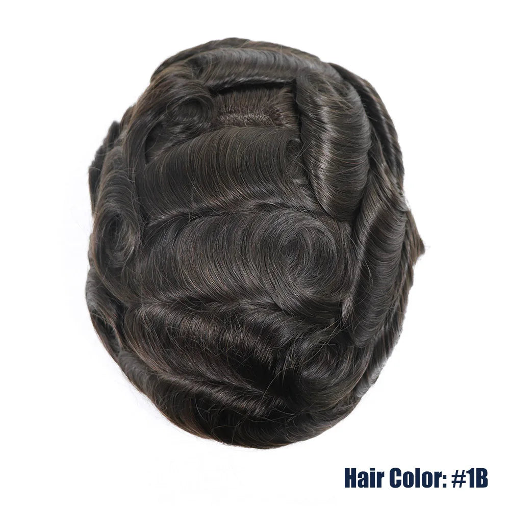 Toupet de prothèse de cheveux humains gris pour hommes, perruque en PU fin Mono Lace Front, système de perruque masculine, délié naturel ondulé, postiche pour homme Hive JFA & TA Store