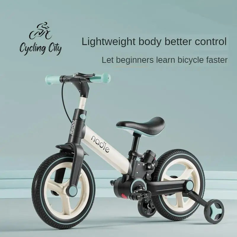 2-in-1 Foldable 12-Inch Children's Balance Bike with Chainless PU Tires-1
