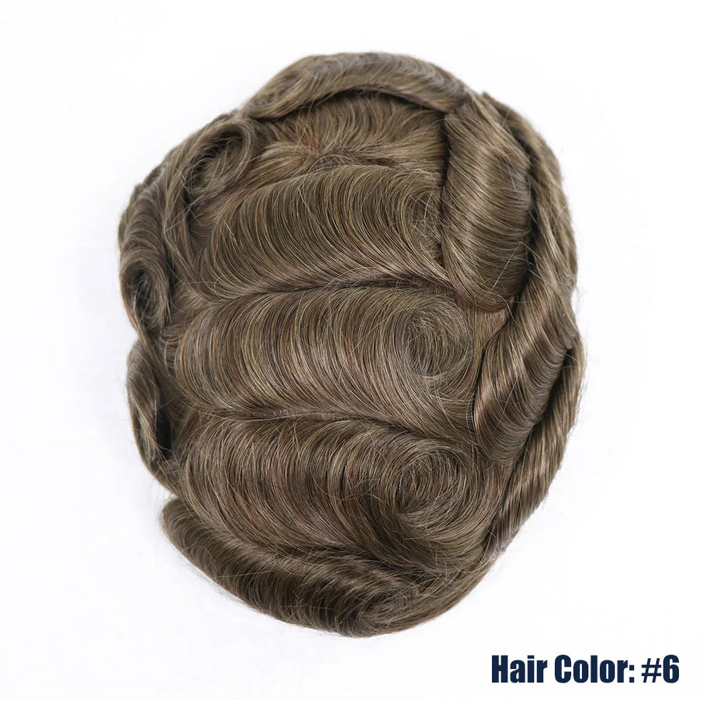 Toupet de prothèse de cheveux humains gris pour hommes, perruque en PU fin Mono Lace Front, système de perruque masculine, délié naturel ondulé, postiche pour homme Hive JFA & TA Store