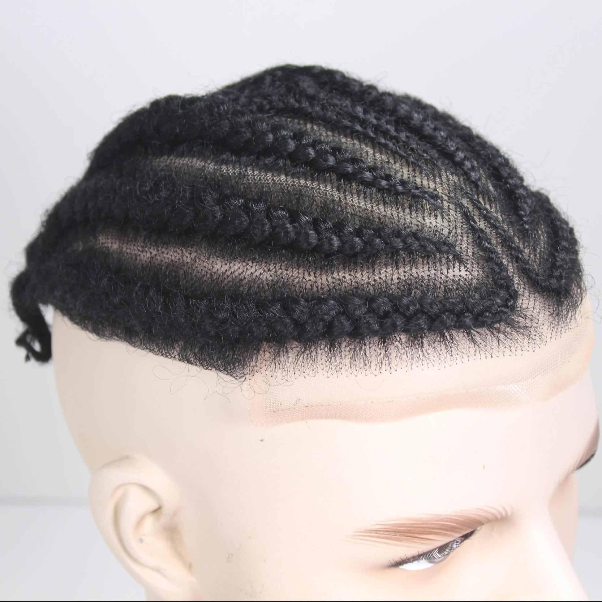 Perruque tressée en dentelle unisexe Q6, système de qualité médicale 100% cheveux humains, respirant sans colle pour hommes et femmes Hive JFA & TA Store