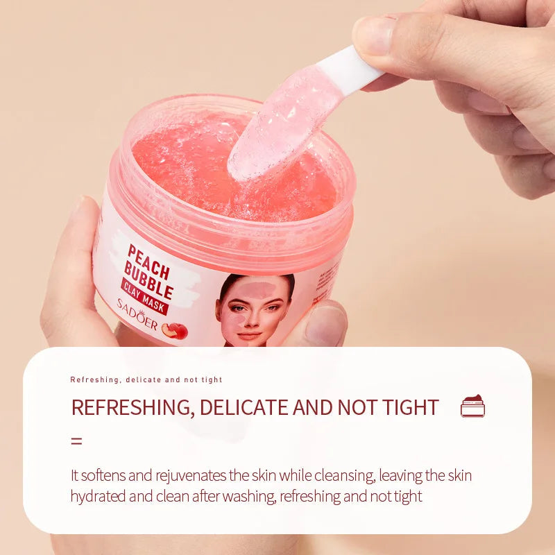 Masque au boue à bulles de concombre, pêche, nettoyage en profondeur, teint hydratant longue durée, appliquer la boue du masque Hive JFA & TA Store