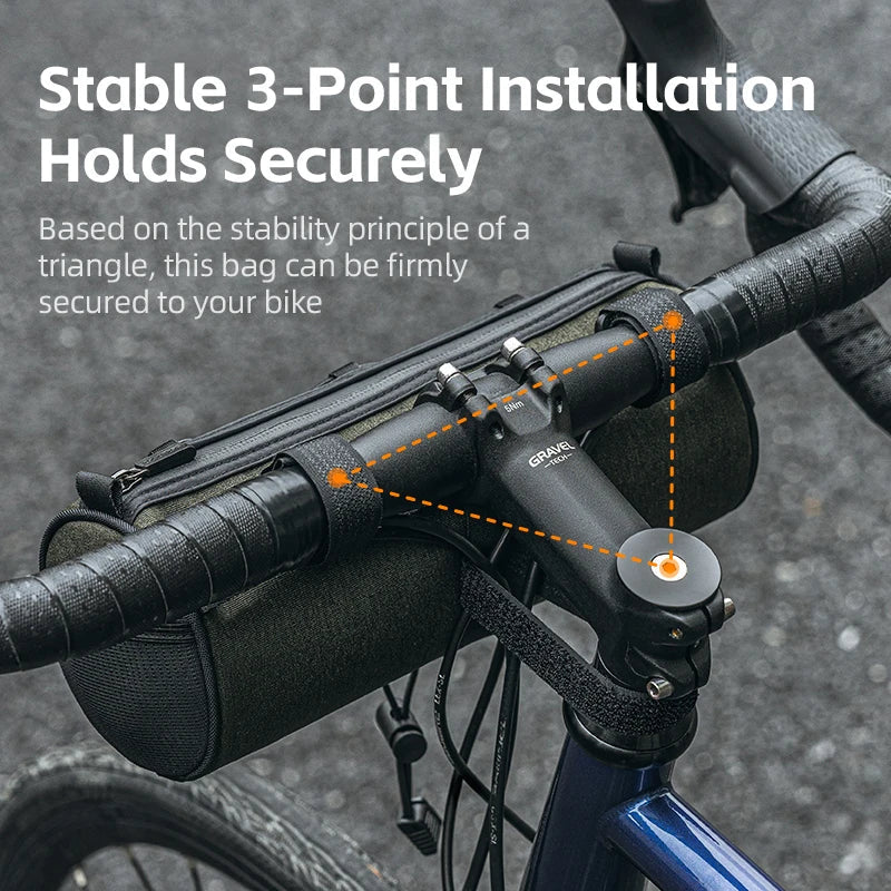 2L Bicycle Handlebar Bag Tube Pannier with Shoulder Strap Green-3