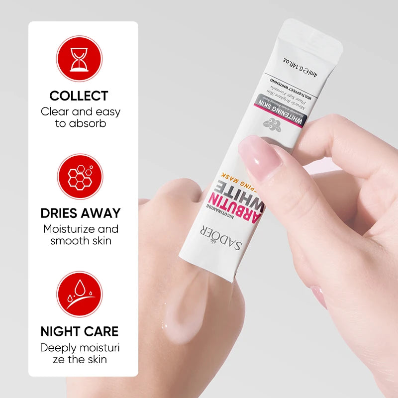 SADOER Niacinamide arbutine nuit gelée masque pour le visage hydratant apaisant rétrécissement des Pores masque Facial beauté soins de la peau Hive JFA & TA Store
