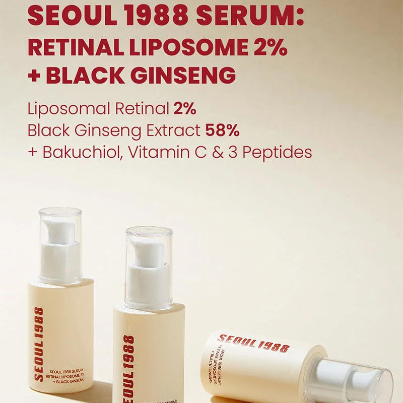 Korean 1988 Retinol Face Care Serum,Black Ginseng Niacinamide Vitamin C Moisturizing Firming Ampoule,Anti Aging Wrinkle Skincare Hive JFA & TA Store